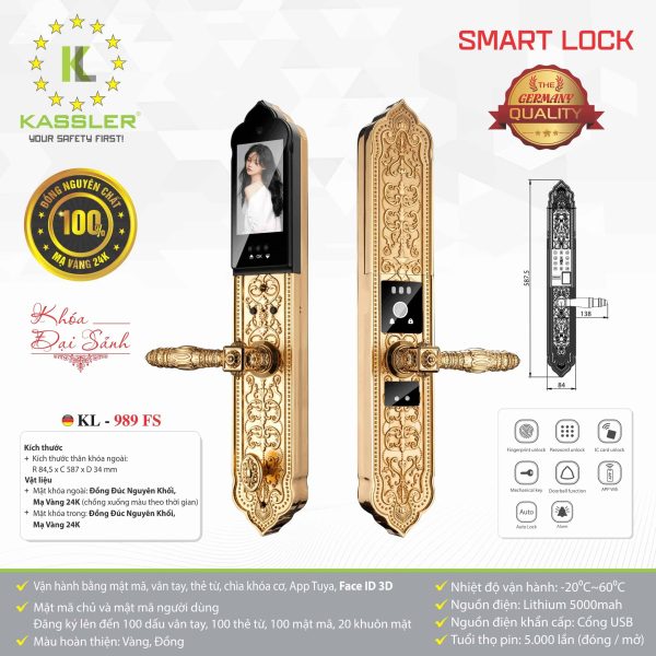 Khóa đại sảnh vân tay Kassler KL-989 FS