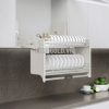Giá bát đĩa nâng hạ inox 304 khung màu trắng EVI190W (EVI990W) – Eurogold