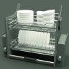Bộ rổ úp chén dĩa nâng hạ lưới dẹt LENTO R600mm mạ chrome Cucina 504.76.214