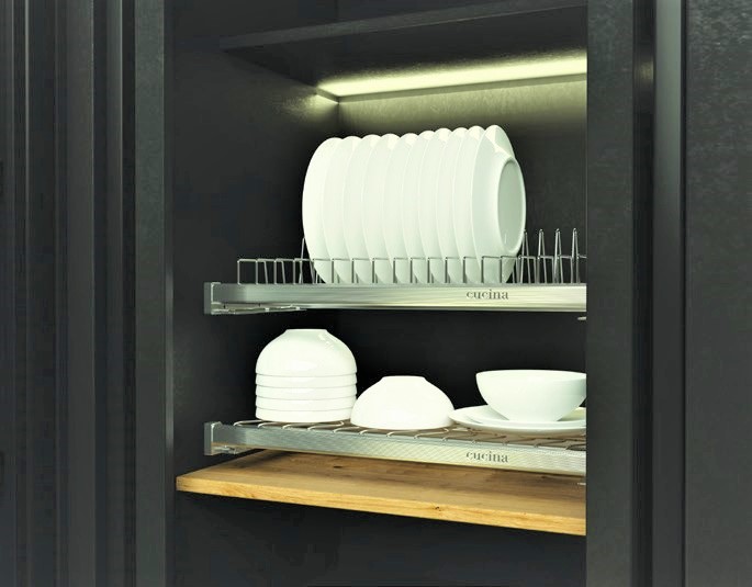 Bộ giá úp chén dĩa có khung PRESTO cho tủ R700mm Cucina 544.40.005