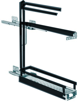 Rổ đựng gia vị kèm thanh treo khăn màu đen Hafele 549.24.633