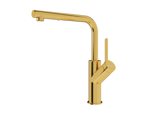 Vòi rửa bát rút dây Konox Artan Gold