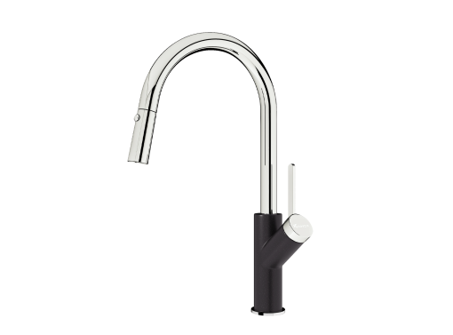 Vòi rửa bát rút dây Konox Ponte Black