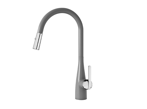 Vòi rửa bát rút dây Konox Curva Grey