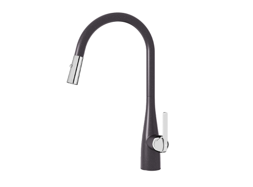 Vòi rửa bát rút dây Konox Curva Black