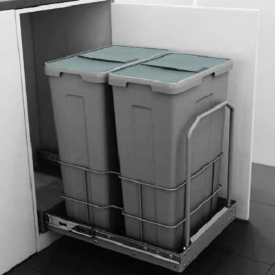 Bộ thùng rác nhựa 70L cho tủ R450mm Imundex 7805803
