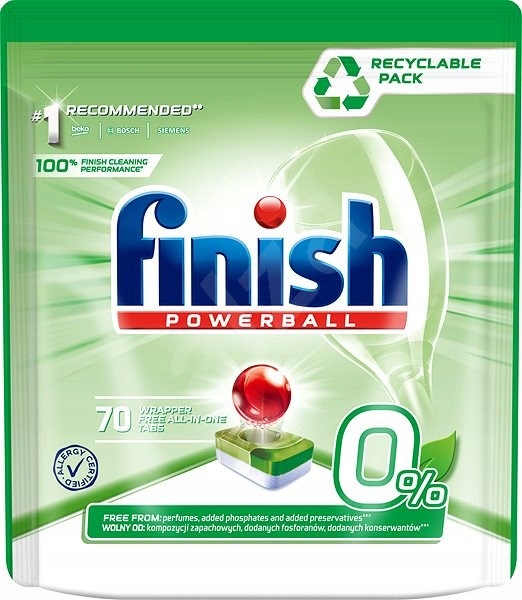 Viên rửa bát Finish Powerball 0% 70 viên - 10 chức năng
