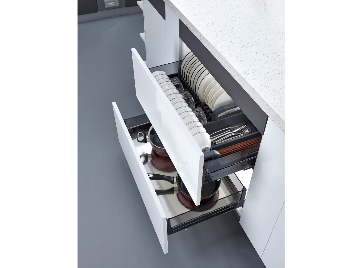 Giá bát đĩa inox hộp vách kính cường lực Fulco FCA02-B-B