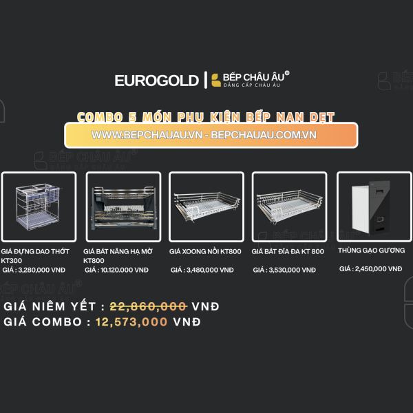 Combo 5 Món Phụ Kiện Bếp Nan Dẹt Eurogold – Bếp Châu Âu