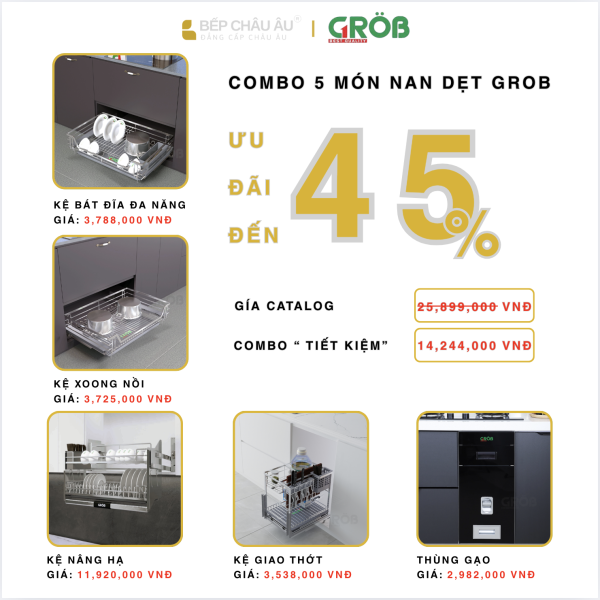 Combo 5 món nan dẹt GROB – Ưu đãi 45%: