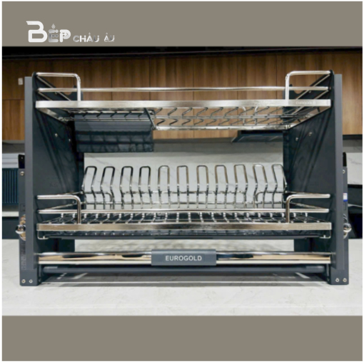 Giá bát đĩa nâng hạ inox 304 nan Oval EPV9070Pro (EPO9370) – Eurogold
