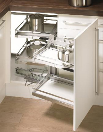 Kệ góc Moving-Corner 4 khay mở phải Hettich CO504-R