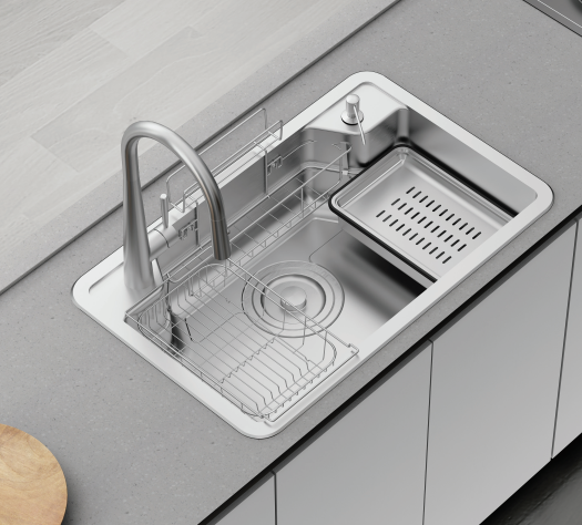 CHẬU RỬA BÁT CHỐNG XƯỚC DẬP LIỀN KHỐI  EUC87848EB