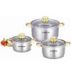 Bộ 3 Nồi Inox 5 Đáy Từ Vung Kính Sunhouse SH781 (16cm, 20cm, 24cm) - 1