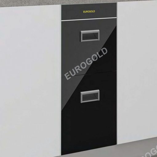 Thùng gạo mặt gương 2 tầng màu đen B322 (GB322B) – Eurogold