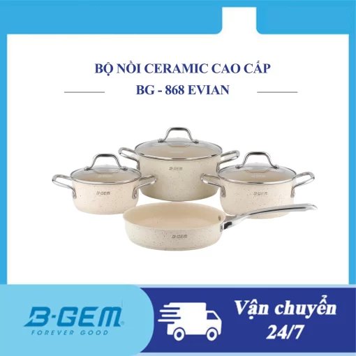 Bộ nồi men đá cao cấp B-Gem BG-868 EVIAN - 1